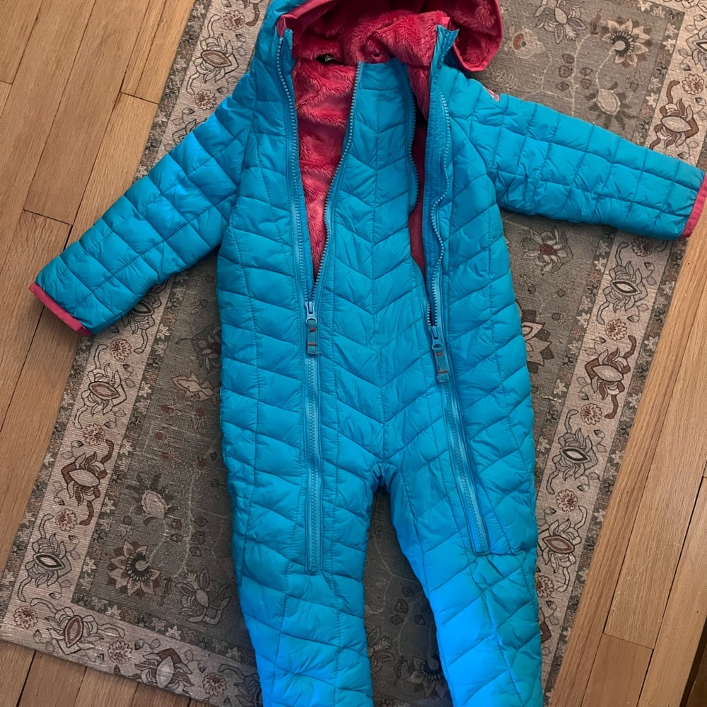 Snozu Babygirl Blue and Pink Quilted Snowsuit